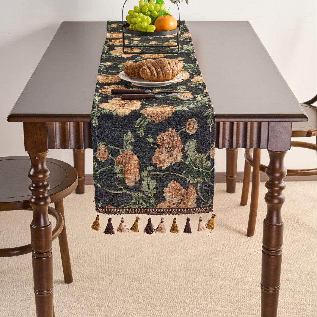 Table runner flower with tissue Ethnic style rectangle for table decoration
