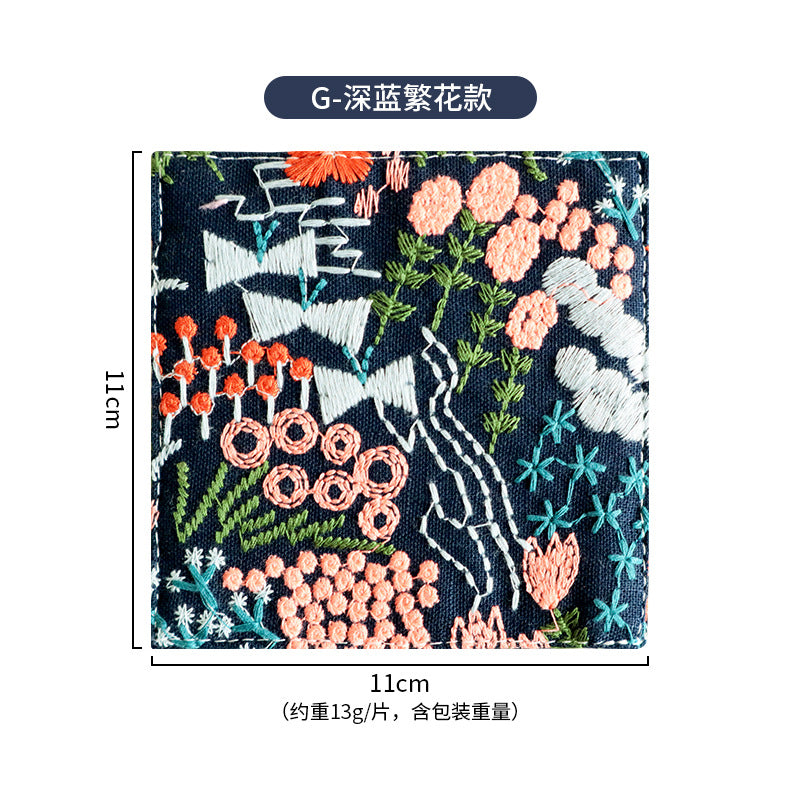 Embroidered coaster