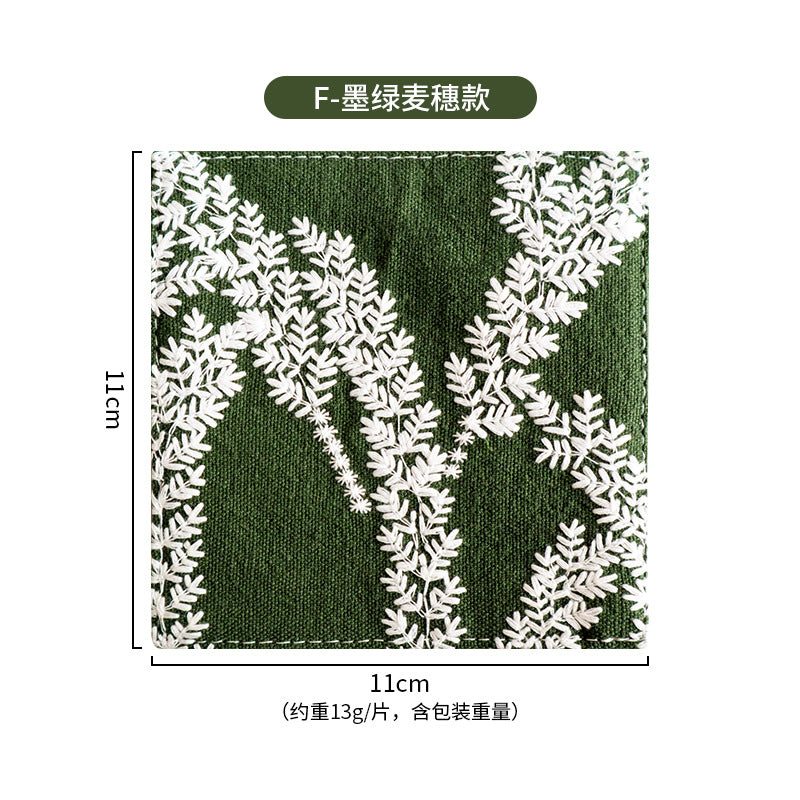 Embroidered coaster