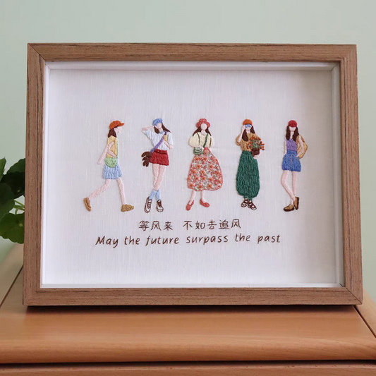 Girl embroidery diy kits handmade cross stictch with frames for home decoration gift