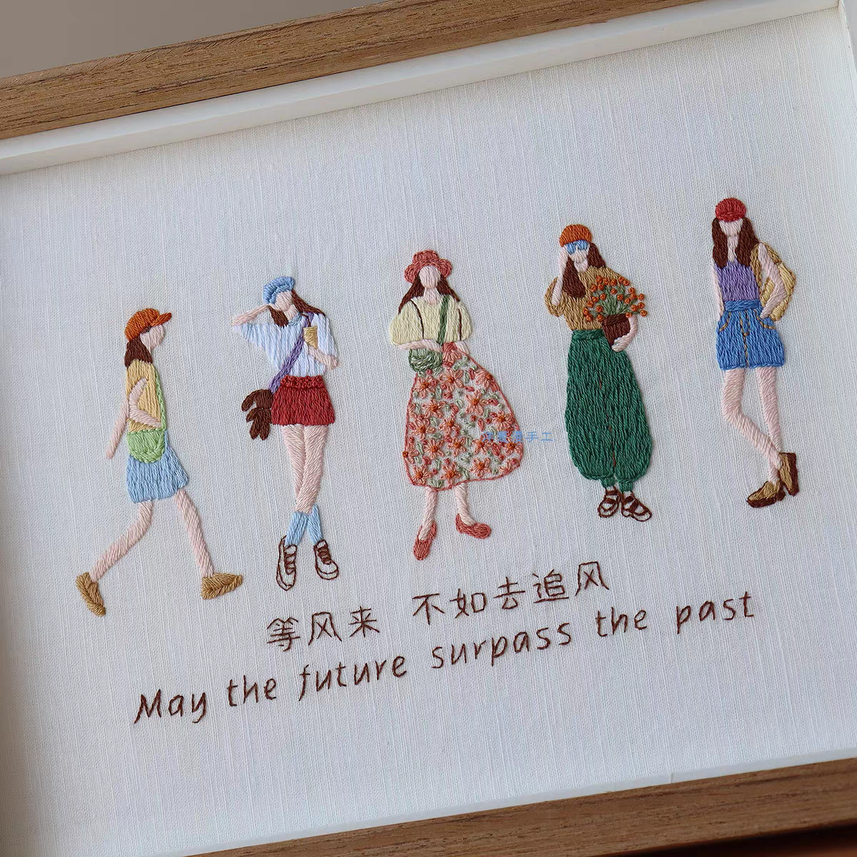 Girl embroidery diy kits handmade cross stictch with frames for home decoration gift